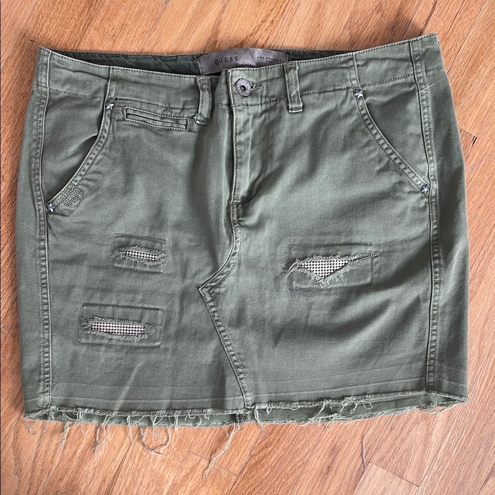 Guess Olive Green Mini Skirt